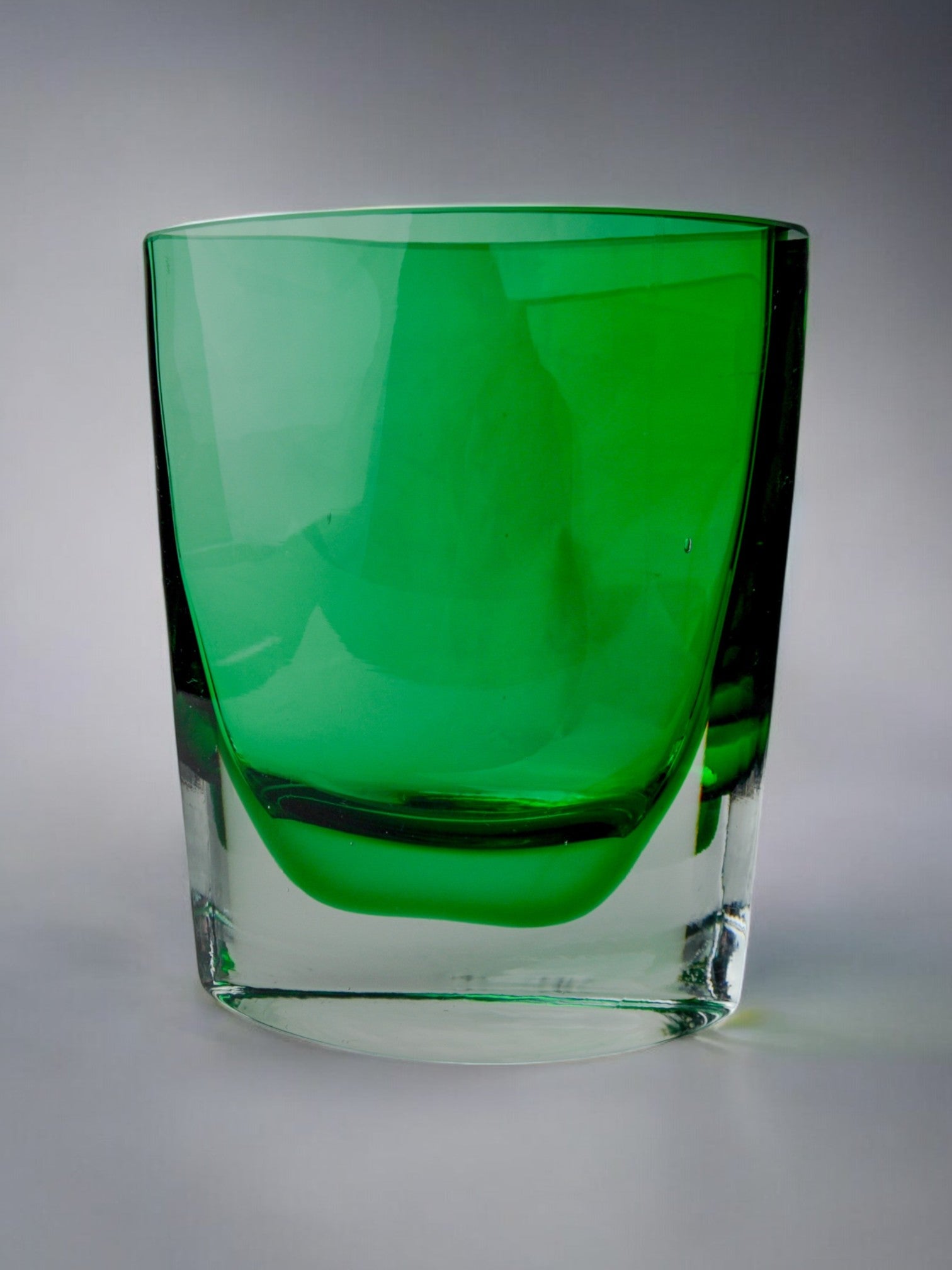Green sommerso vase by seguros, Murano glass, Italy, 1980