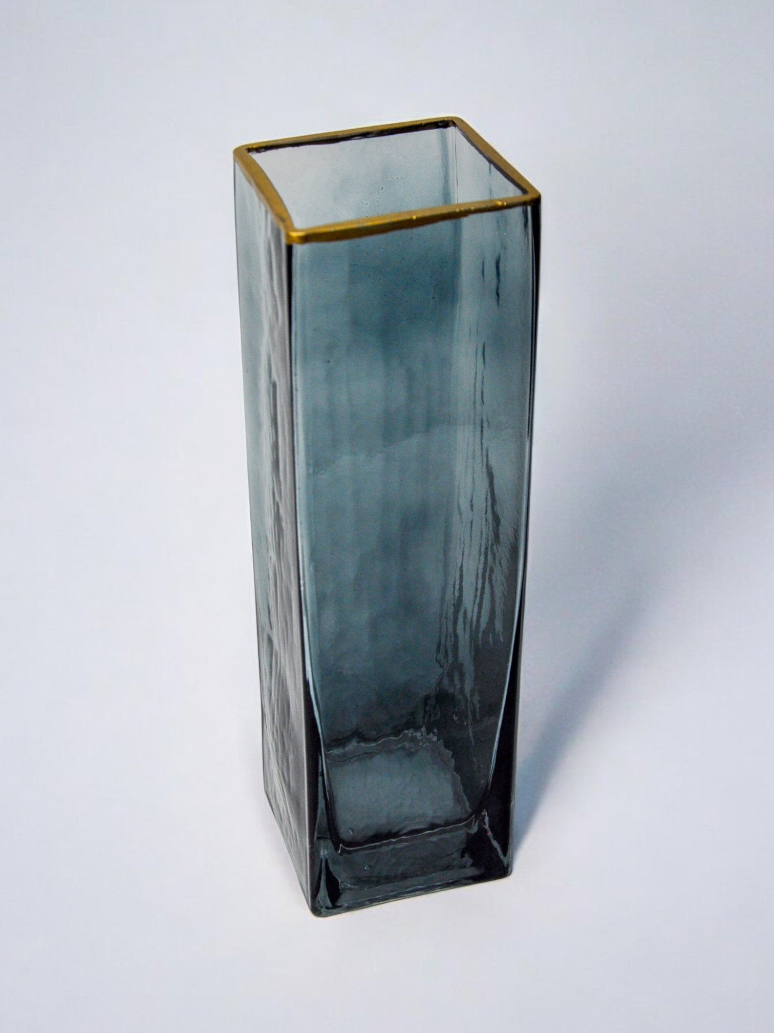 Sommerso vase by Petr hora, blue glass, golden edges, Czech Republic, 1970