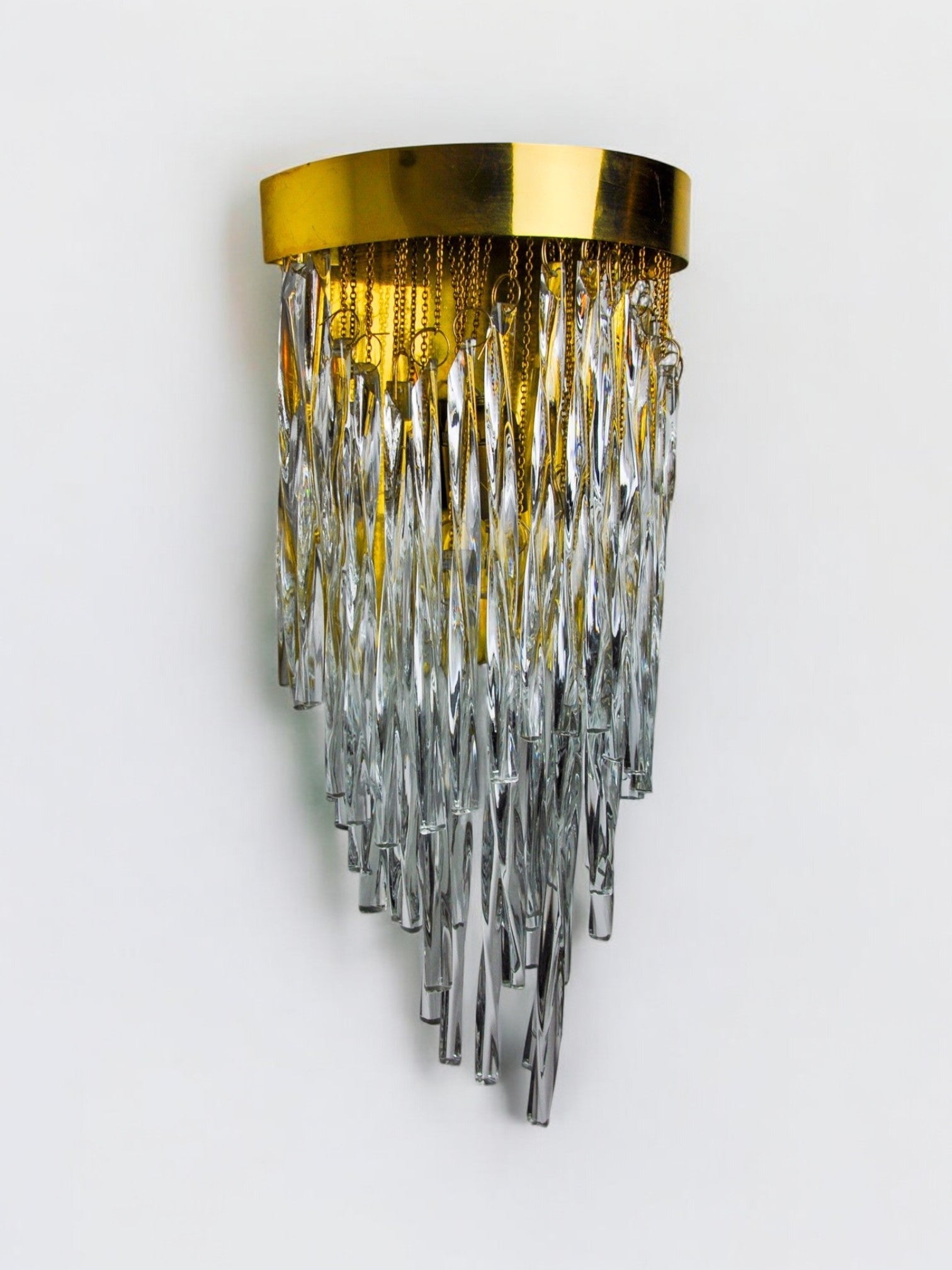 Venini waterfall wall lamp, Murano glass rods, Italy 1970
