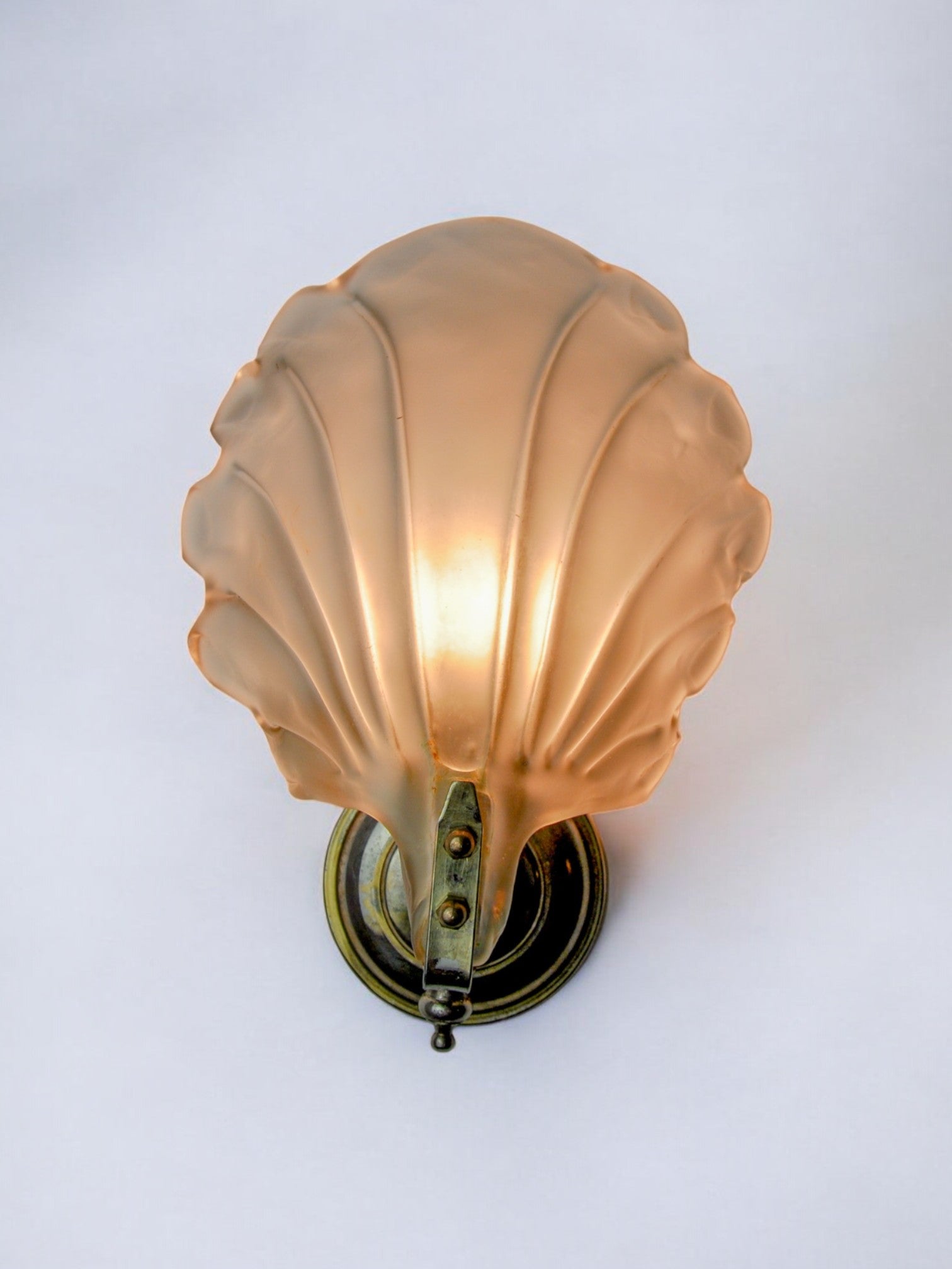 Shell wall lamp, murano glass, italy, 1970