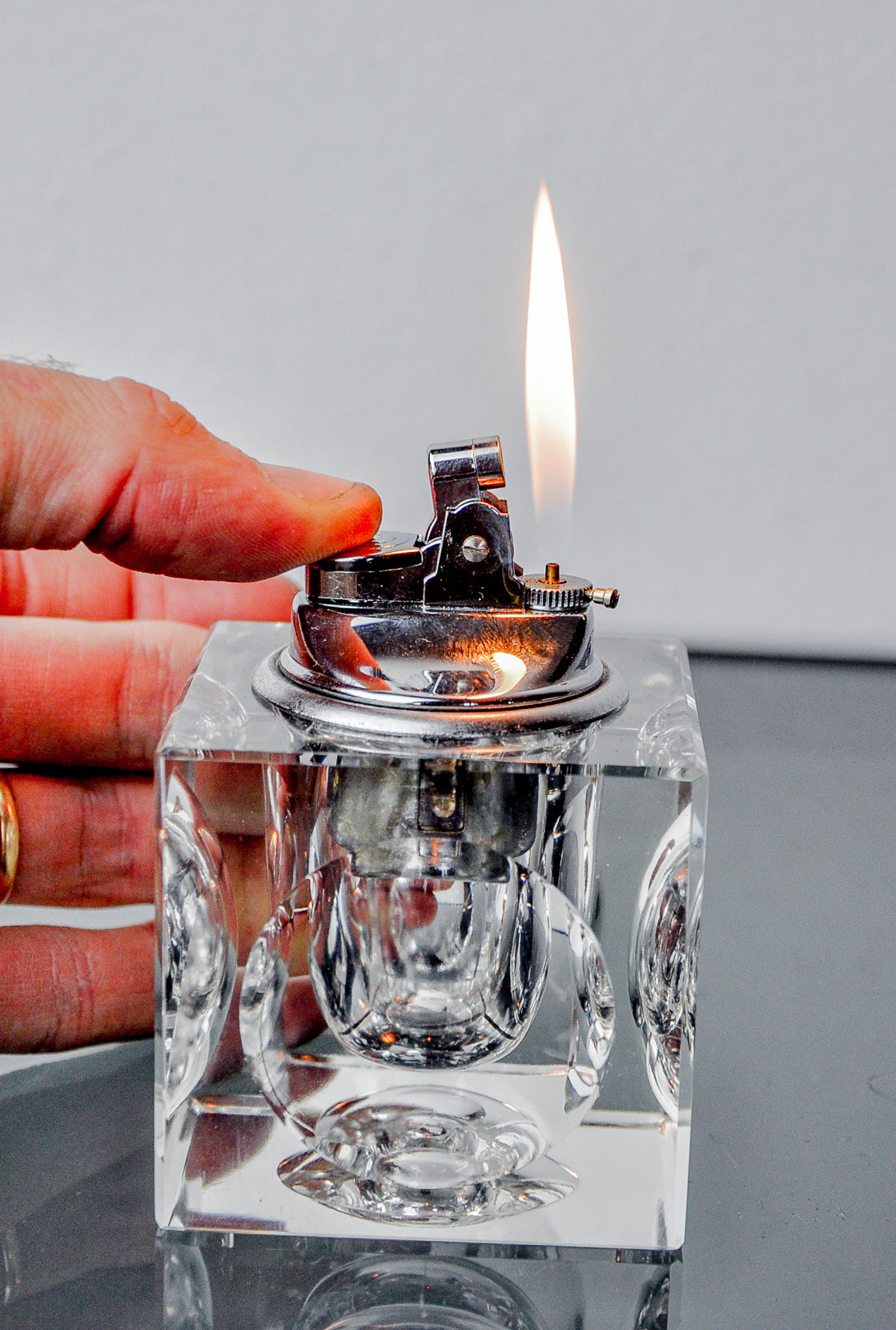 Ice cube lighter by Antonio Imperatore, murano glass, Italy, 1970