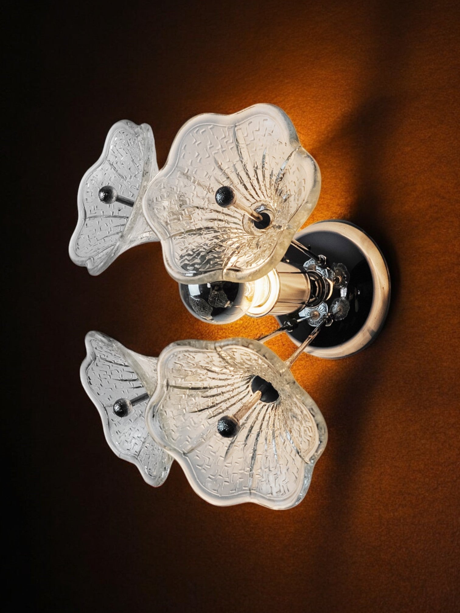 Floral sputnik wall lamp, murano glass, italy, 1970