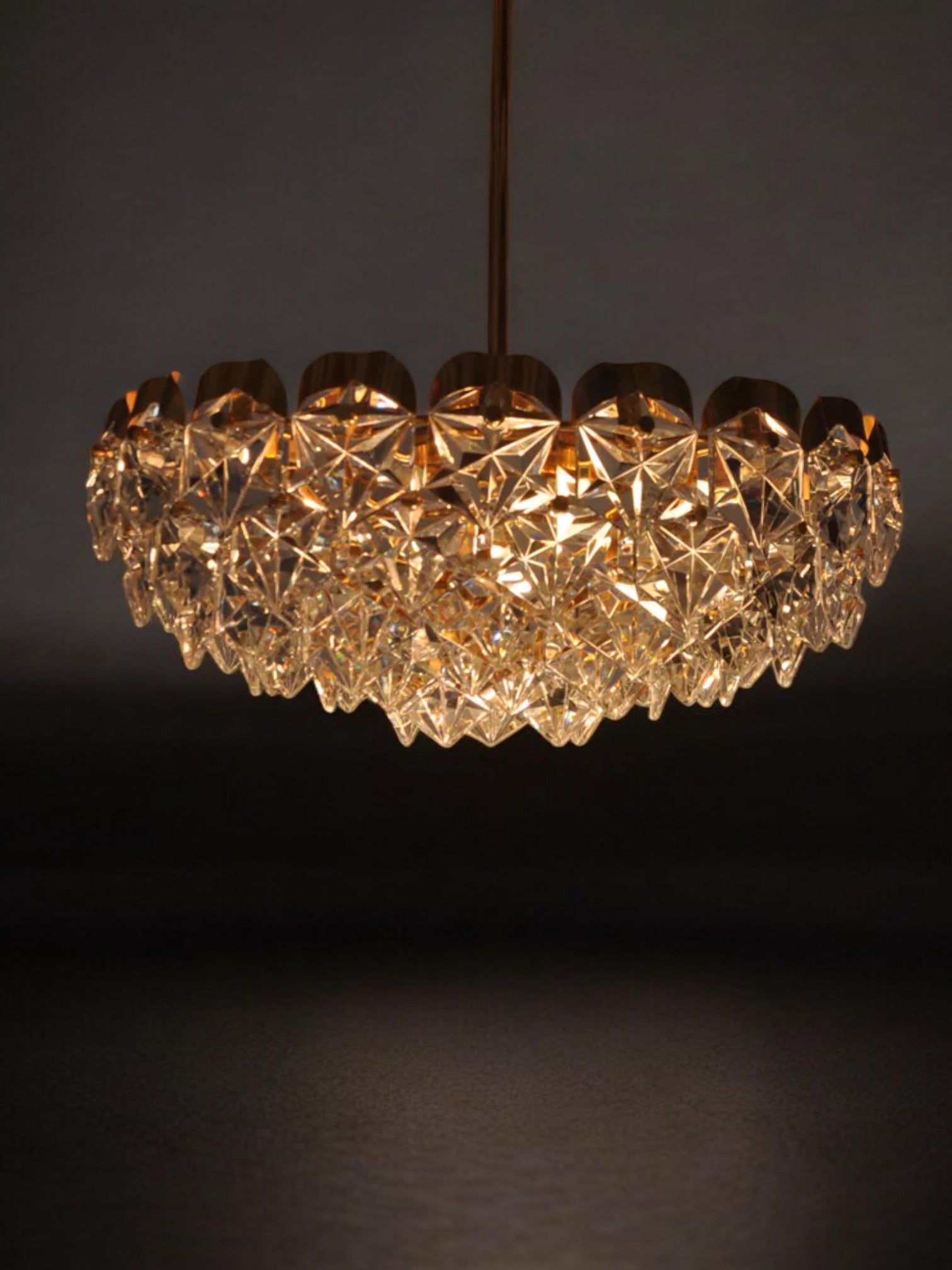 Kinkeldey 6 Levels Chandelier, cut crystals, Germany, 1970