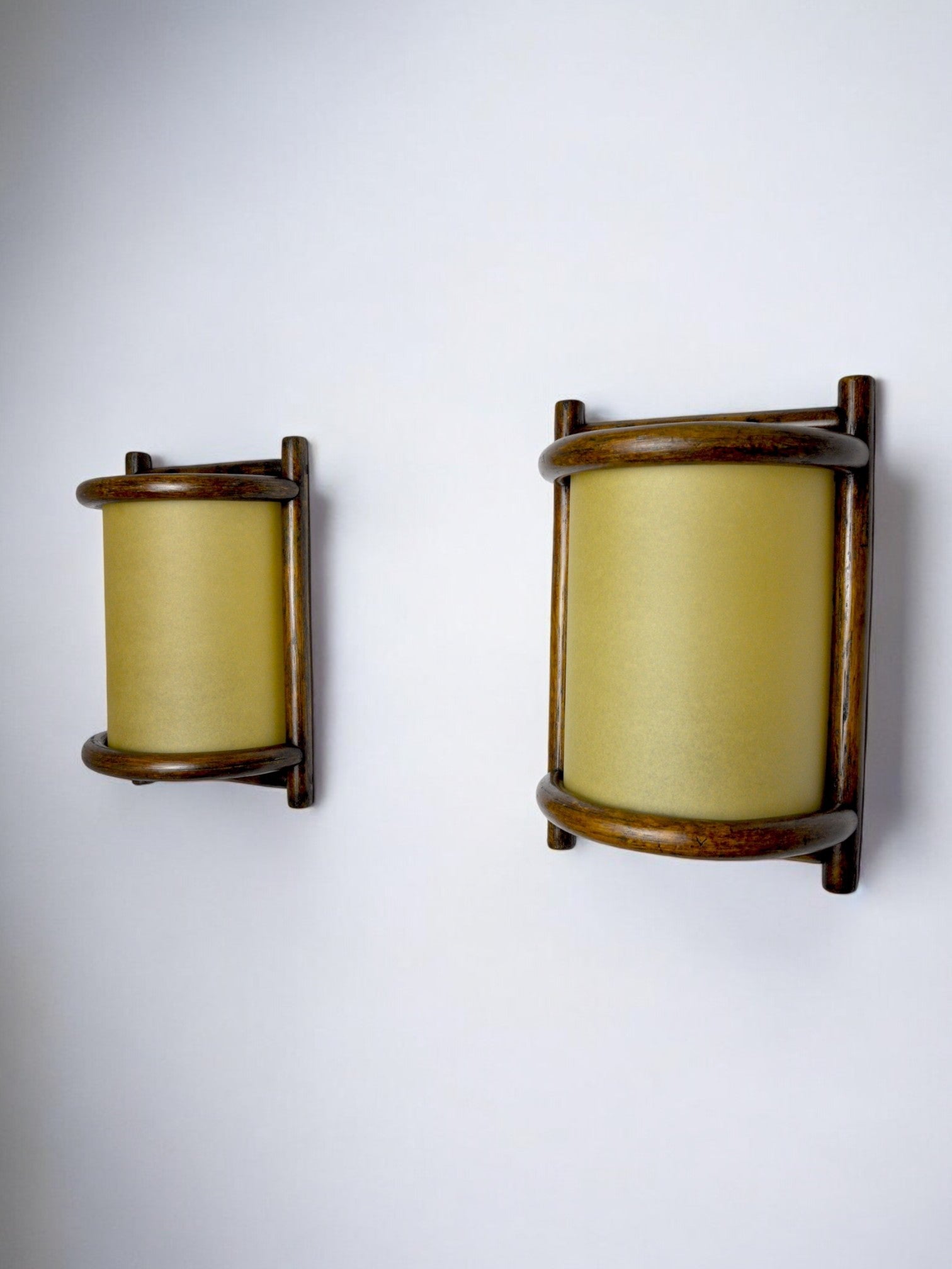 Pair of rattan sconces France 1960