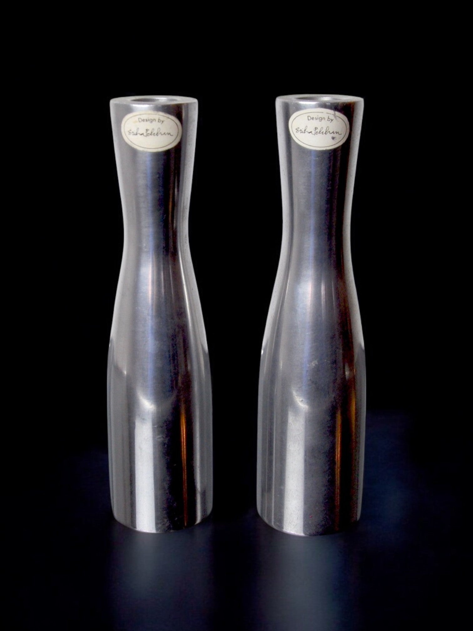 Pair of gota erika pekkari candlesticks, scandinavian, 1990