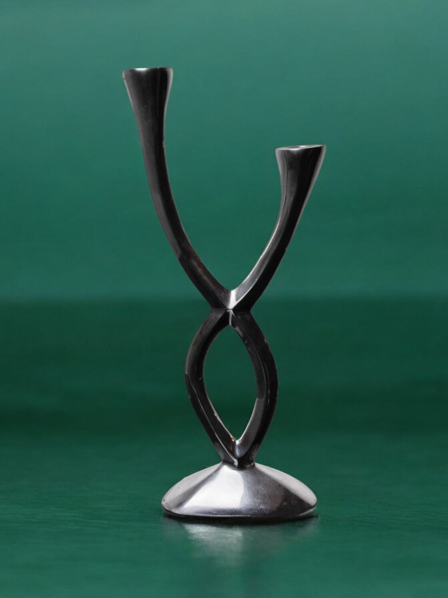 2-arm candlestick by matthew hilton, england, 1980