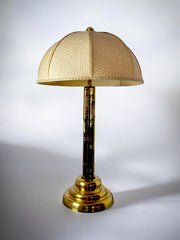 Faux bamboo lamp in brass Regency France 1970