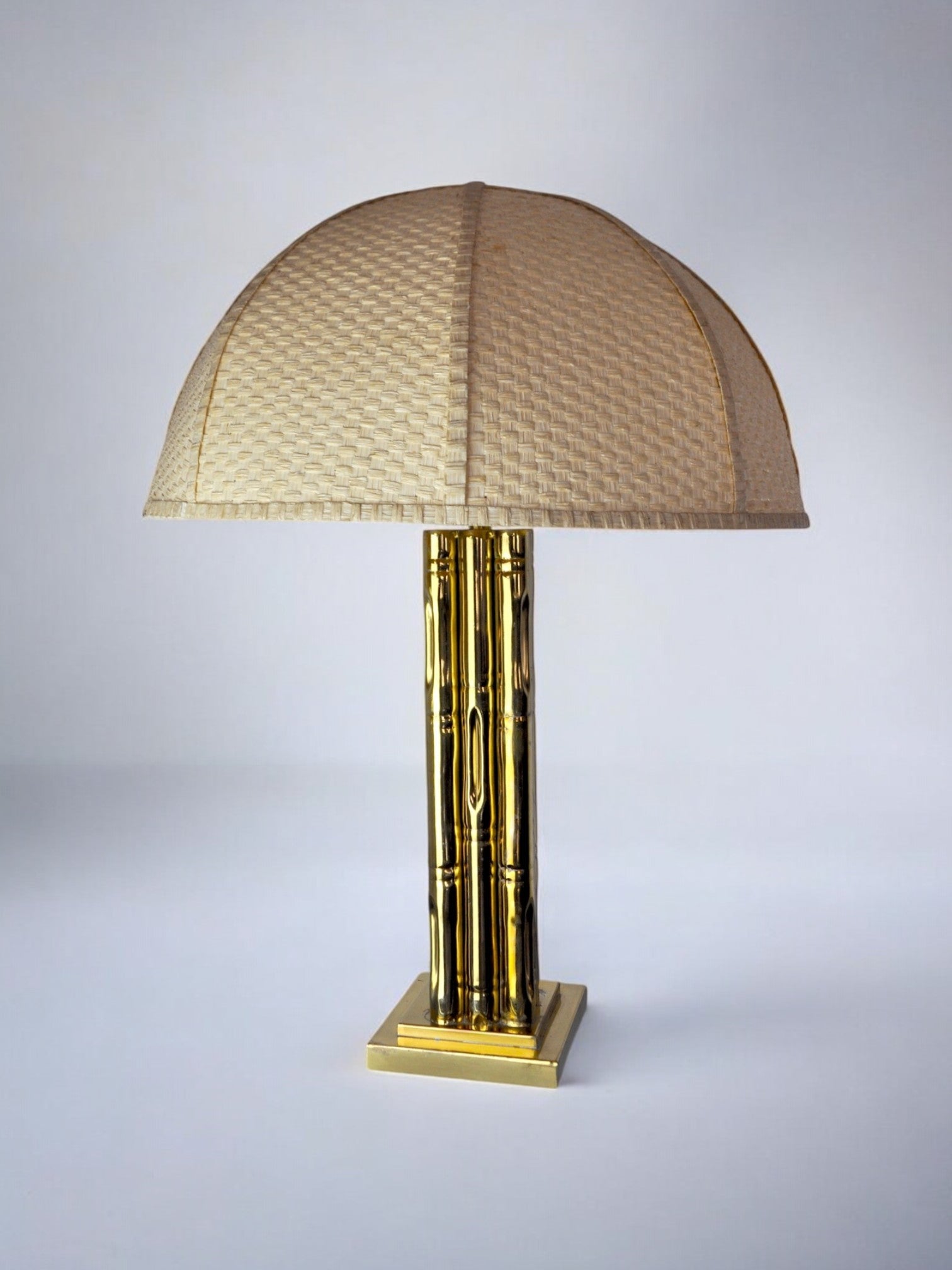 Faux bamboo lamp in brass, France, 1970