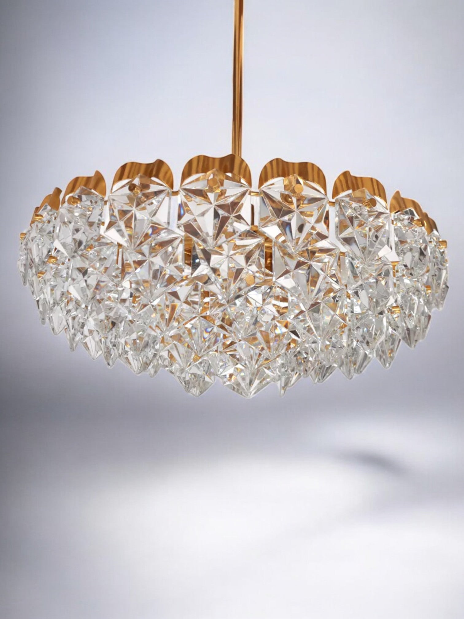 Kinkeldey 6 Levels Chandelier, cut crystals, Germany, 1970