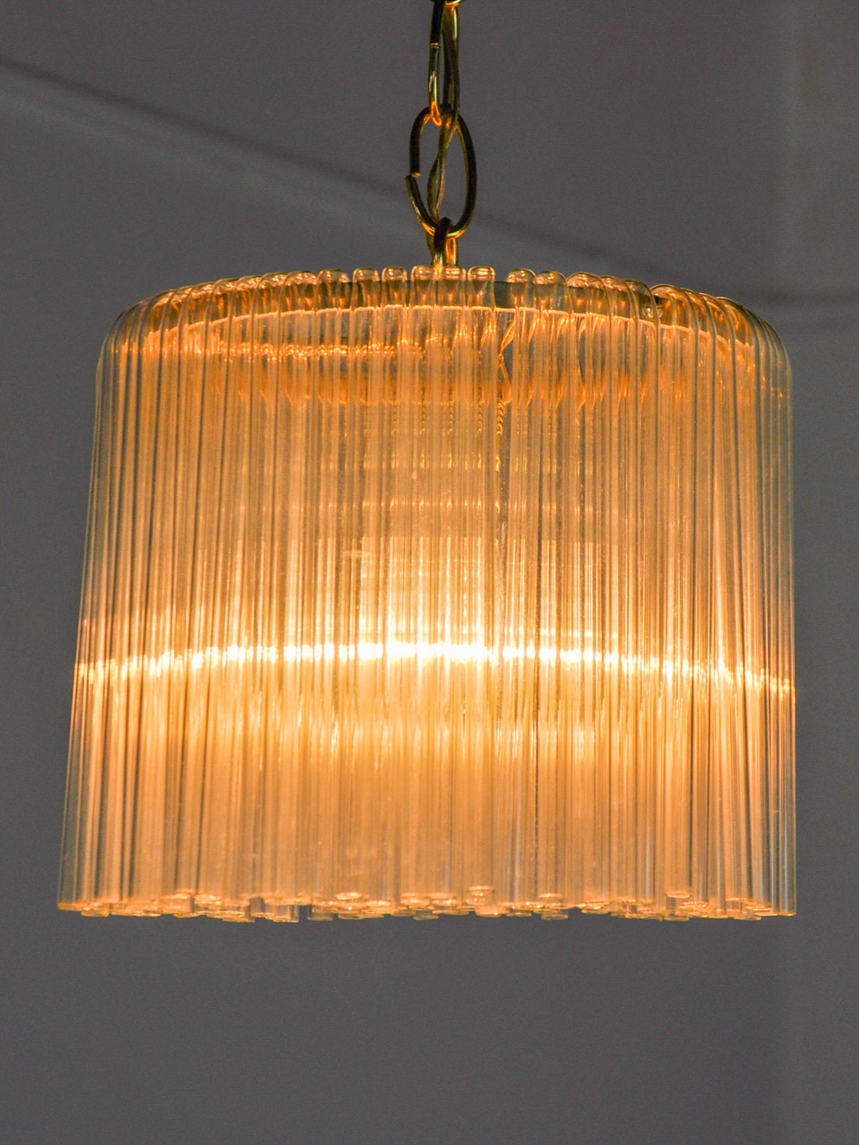 Venini pendant lamp, murano tubular glass, Italy, 1970