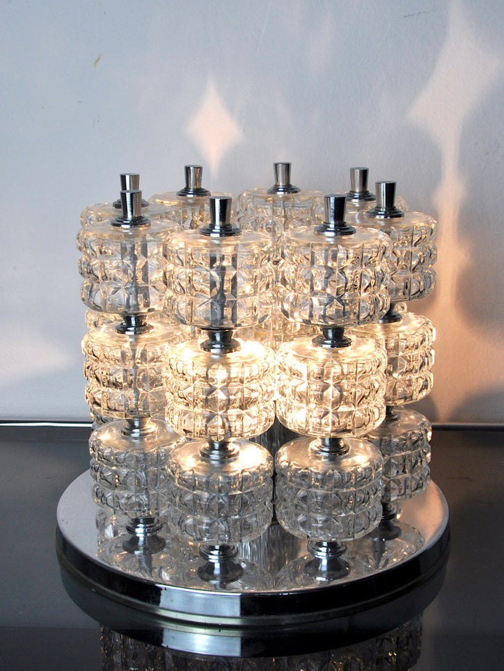 Gaetano Sciolari Spiral lamp, murano hand blown crystals, Italy, 1970s