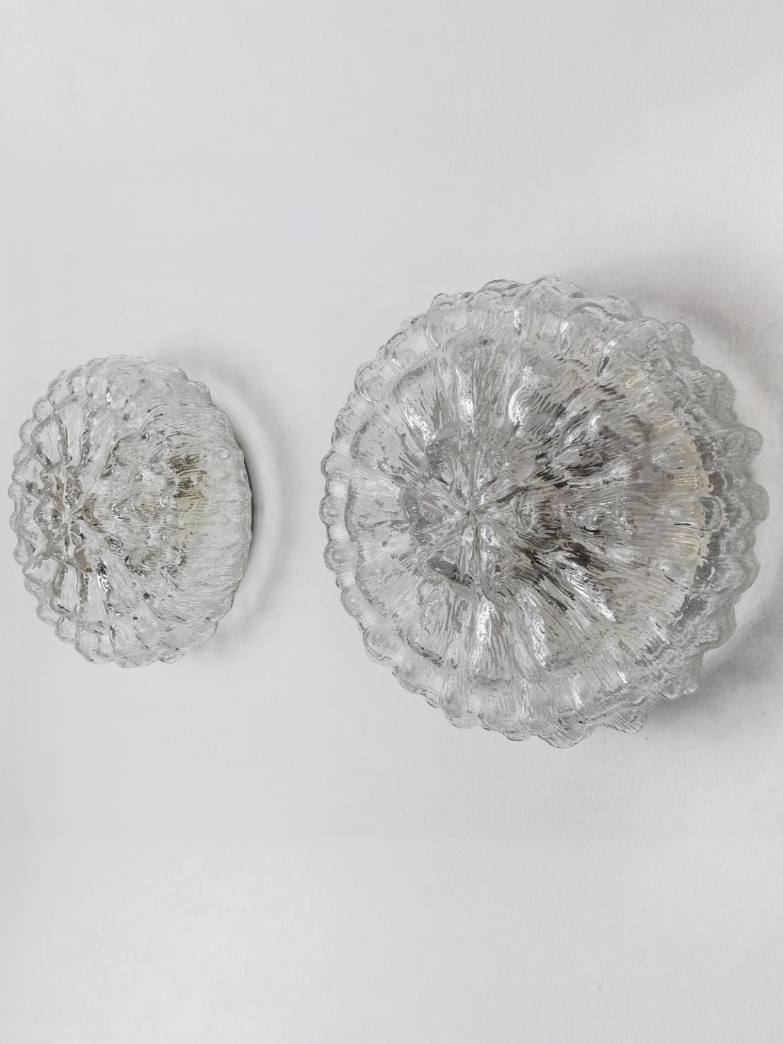 Pair of Bubbles sconces by Limburg, blown glass, Germany, 1960