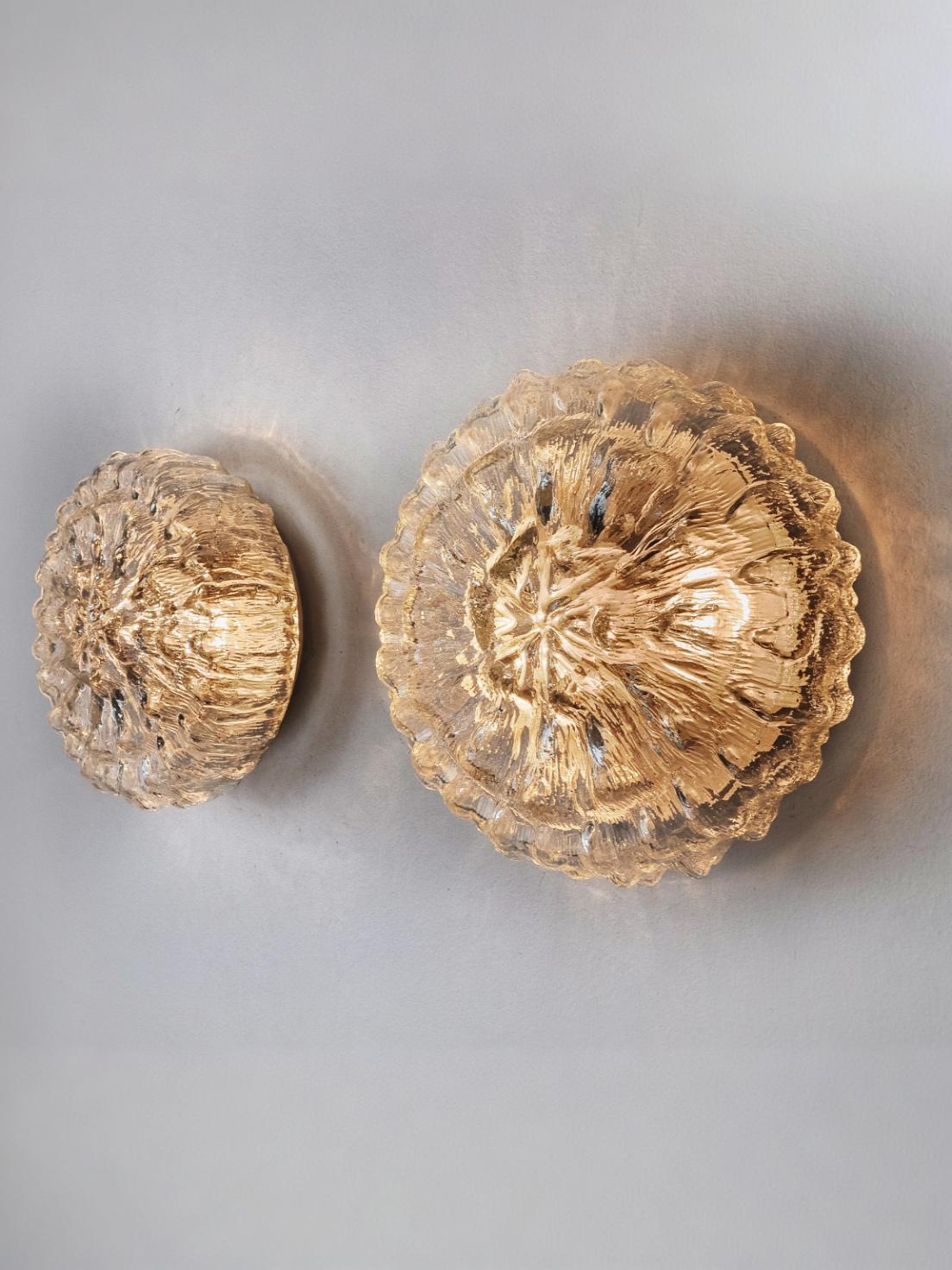 Pair of Bubbles sconces by Limburg, blown glass, Germany, 1960