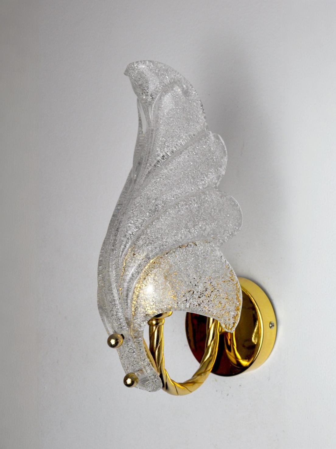 Wall lamp "leaf" by Carl Fagerlund, Murano glass, Germany, 1970
