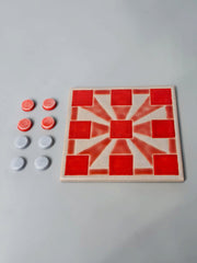 Morpion game, enameled ceramic, Italy, 1980