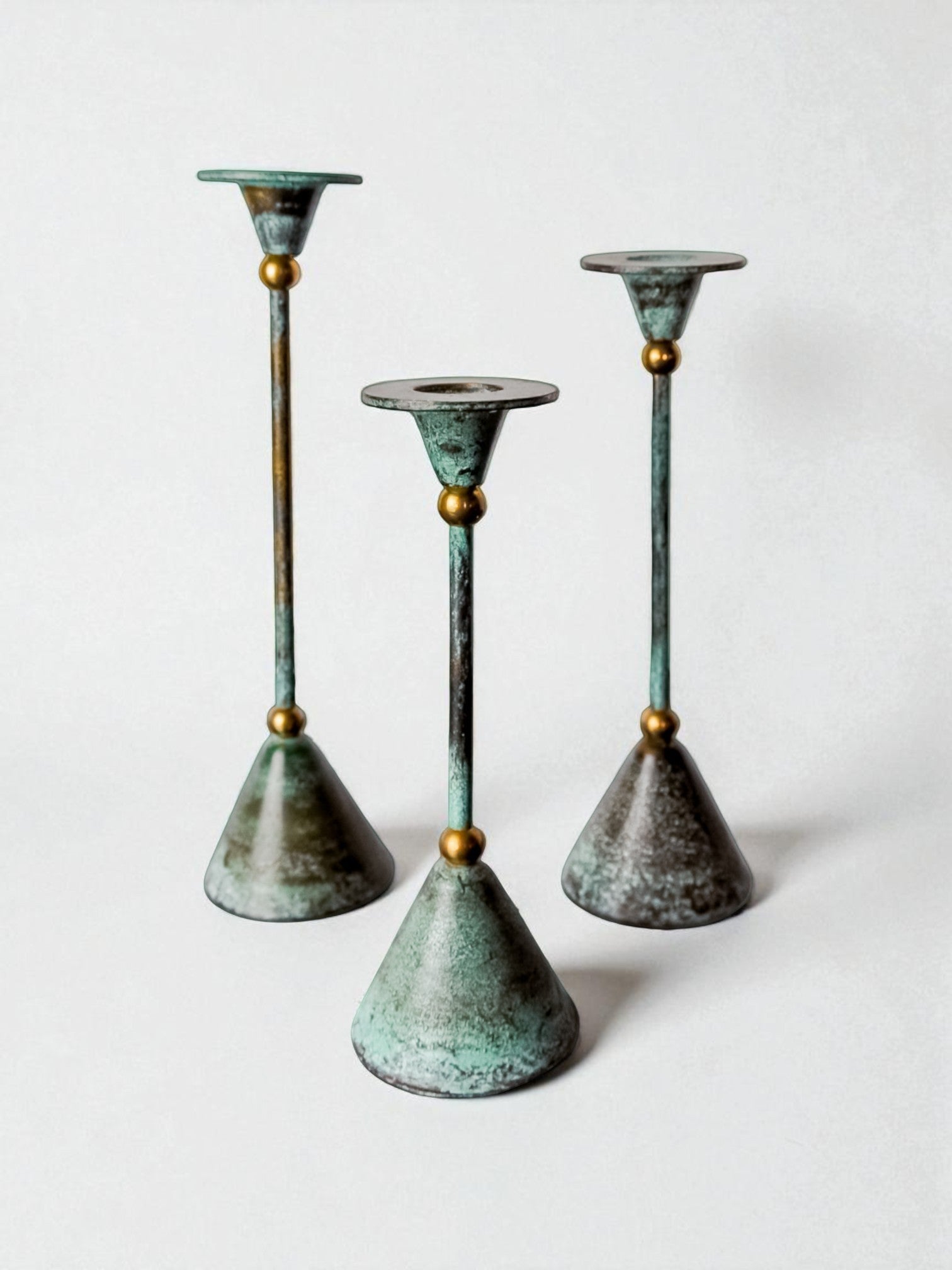Postmodern Diabolo Candleholders, Set of 3, France, 1980's