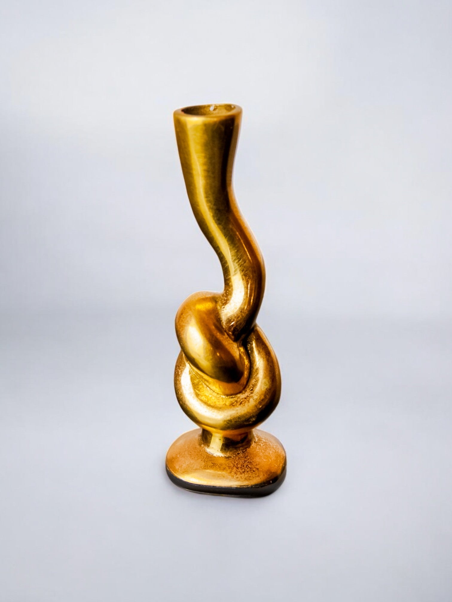 Knot candlesticks, brutalist design, bronze, Italy, Circa 1970's