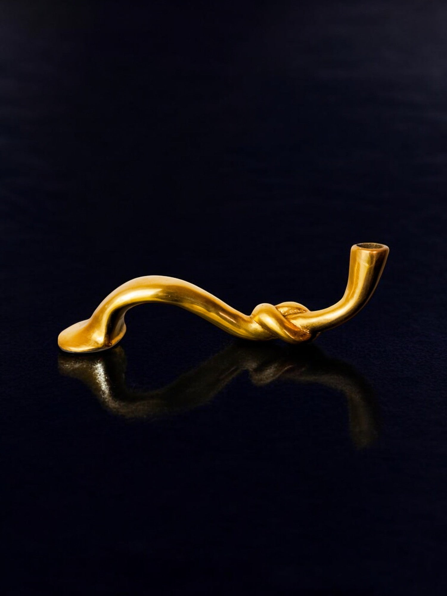 Knot candlestick in bronze, brutalist design, Italy, 1970