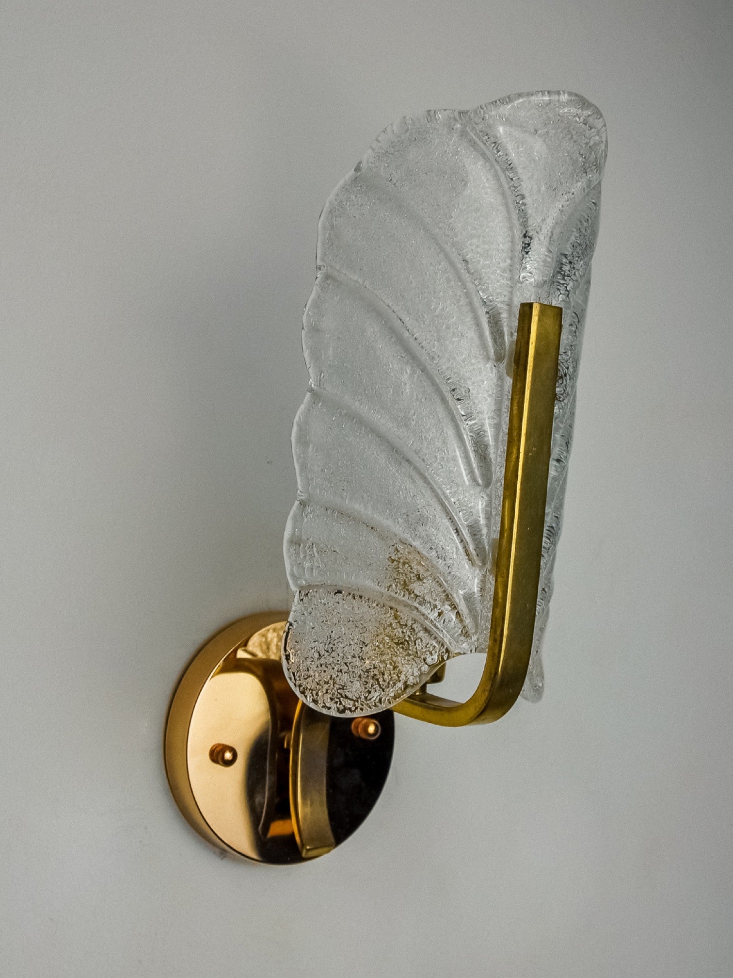 "Leaf" sconce by Carl Fagerlund, Murano glass, Germany, 1970