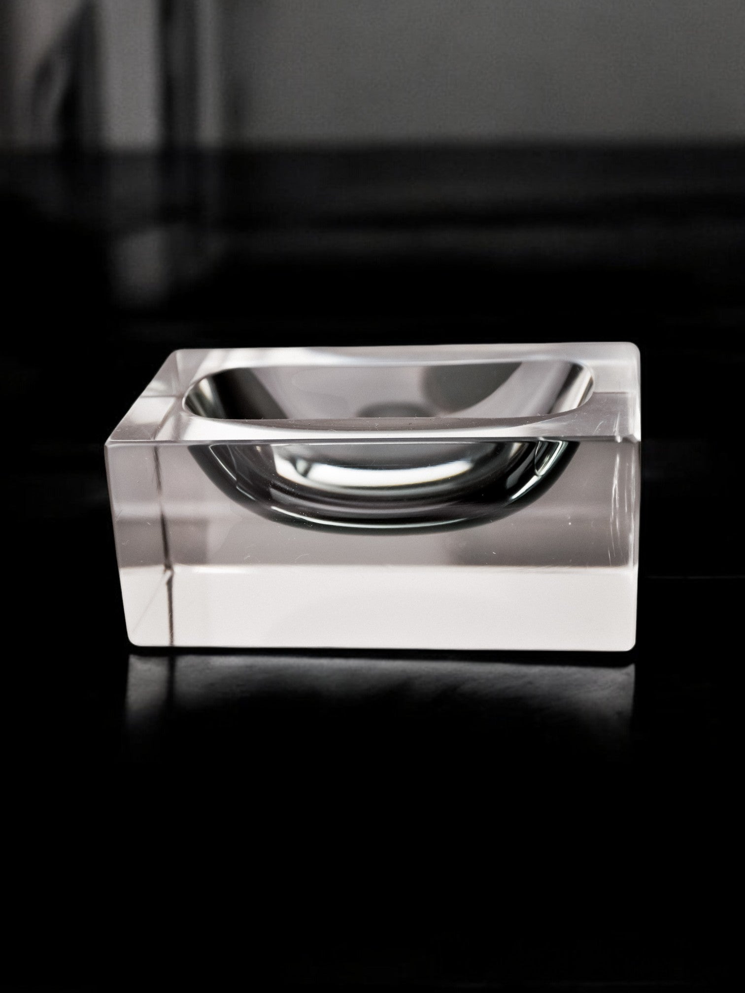 Sommerso ashtray by seguso, murano glass, italy, 1970's