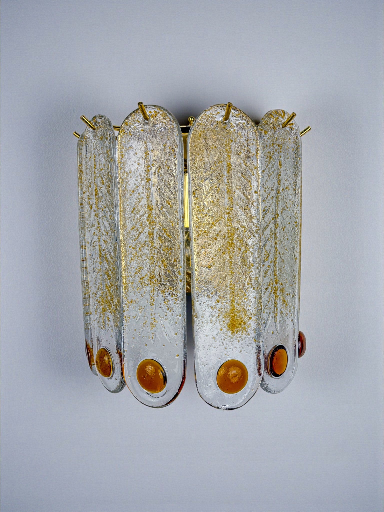 Frosted Murano glass wall sconce from Mazzega, Italy, 1960s