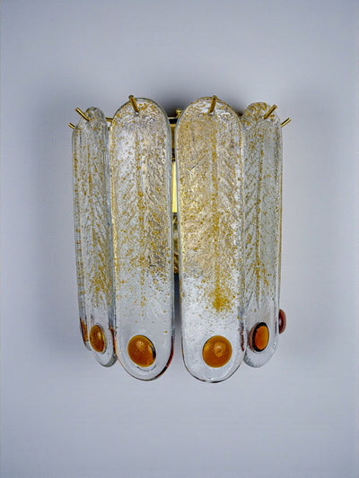 Frosted Murano glass wall sconce from Mazzega, Italy, 1960s