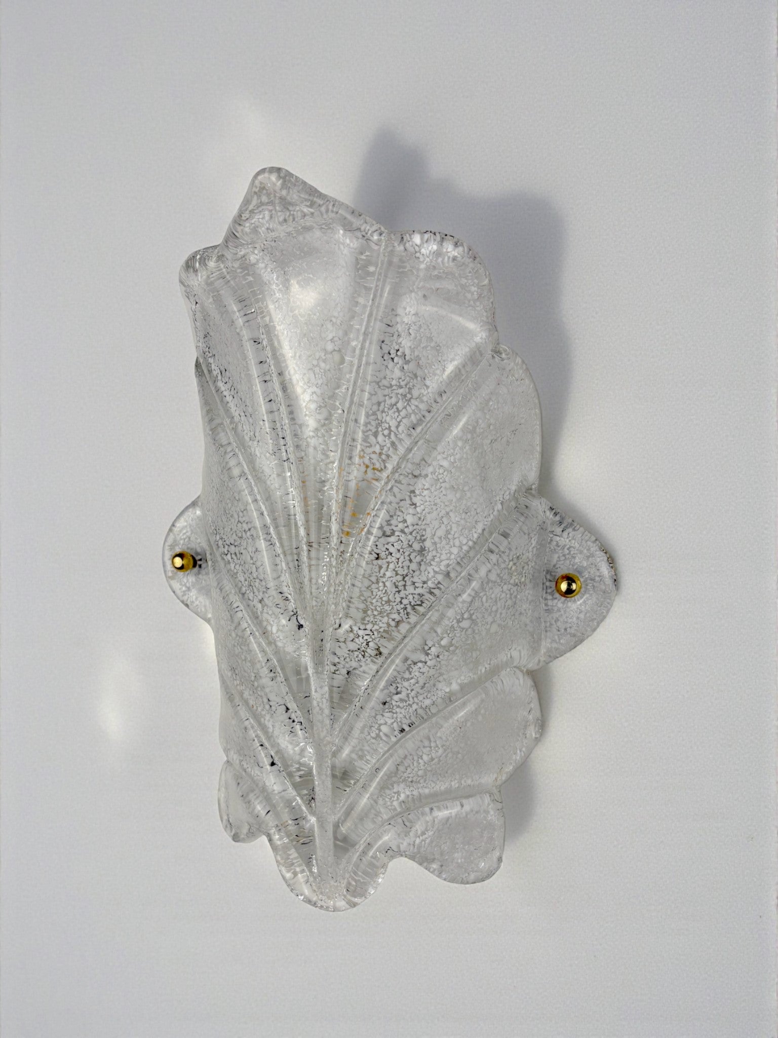 Italian "Leaf" Frosted Murano glass wall sconce, Circa 1970's