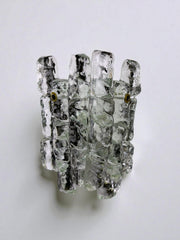 J.T. Kalmar 'Ice Cube' Wall Light, Frosted Glass, Austria 1970s