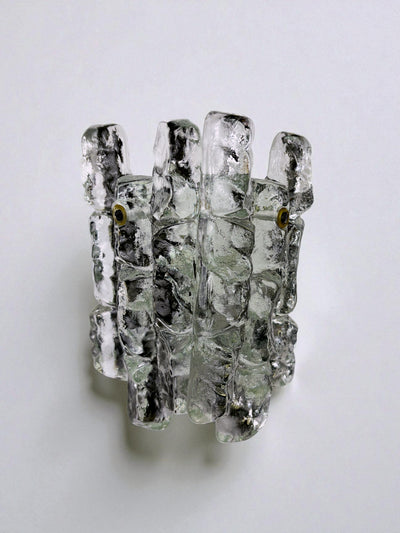 J.T. Kalmar 'Ice Cube' Wall Light, Frosted Glass, Austria 1970s