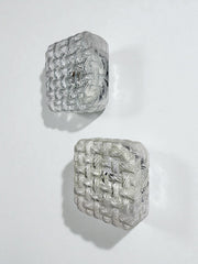 Pair of Woven Textured Glass Wall Lights by Leuchten, Germany, 1970's