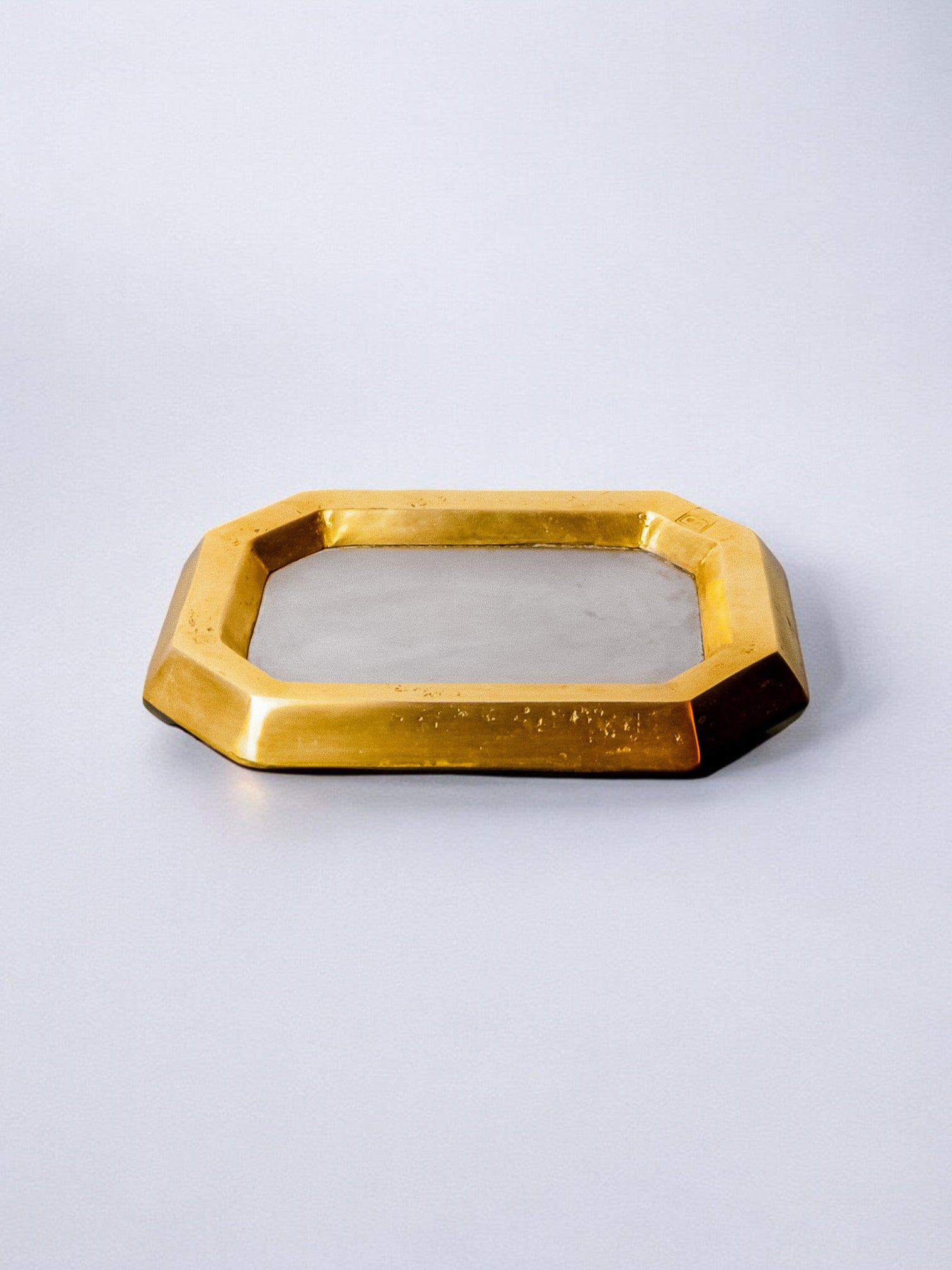 Brutalist ashtray by David Marshall, bronze and brass, 1970's
