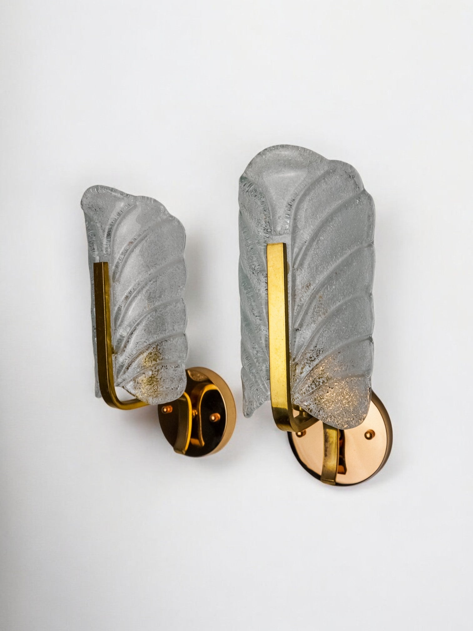 Pair of "leaf" sconces by Carl Fagerlund, Murano glass, Germany, 1970