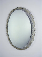 Large Emil Stejnar Floral Glass Mirror for Rupert Nikoll, Austria, 1950s