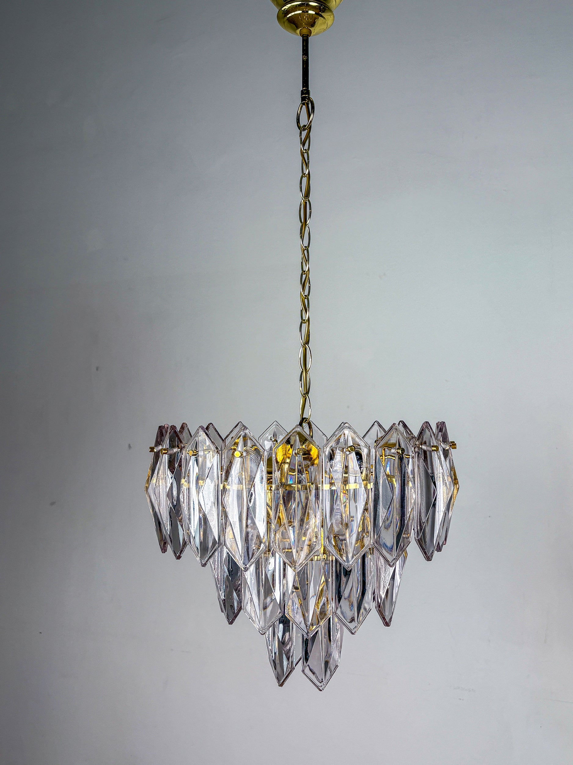 JT Kalmar chandelier, cut glass, 3 levels, Austria, 1970's