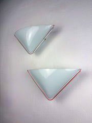 Pair of Triangular Murano Glass Wall Lights by Leucos, , Italy 1970s