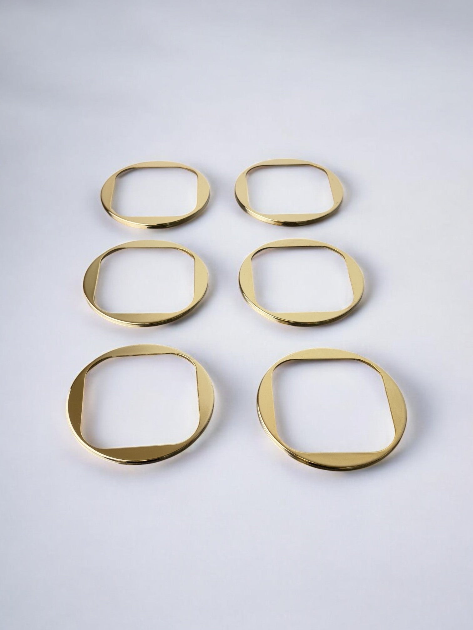 Willy Rizzo Style Lucite & Brass Coasters, Set of 6, Italy, 1970's