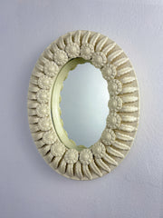 Spanish floral ceramic Mirror from Manises, spain, Circa 1970's