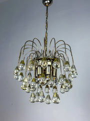 Gaetano Sciolari cascade chandelier for Venini, murano glass drops, italy, 1970's