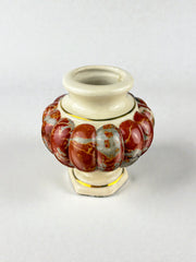 Tommaso Barbi Ceramic vase, hexagonal base & rounded edge, Italy, 1970's