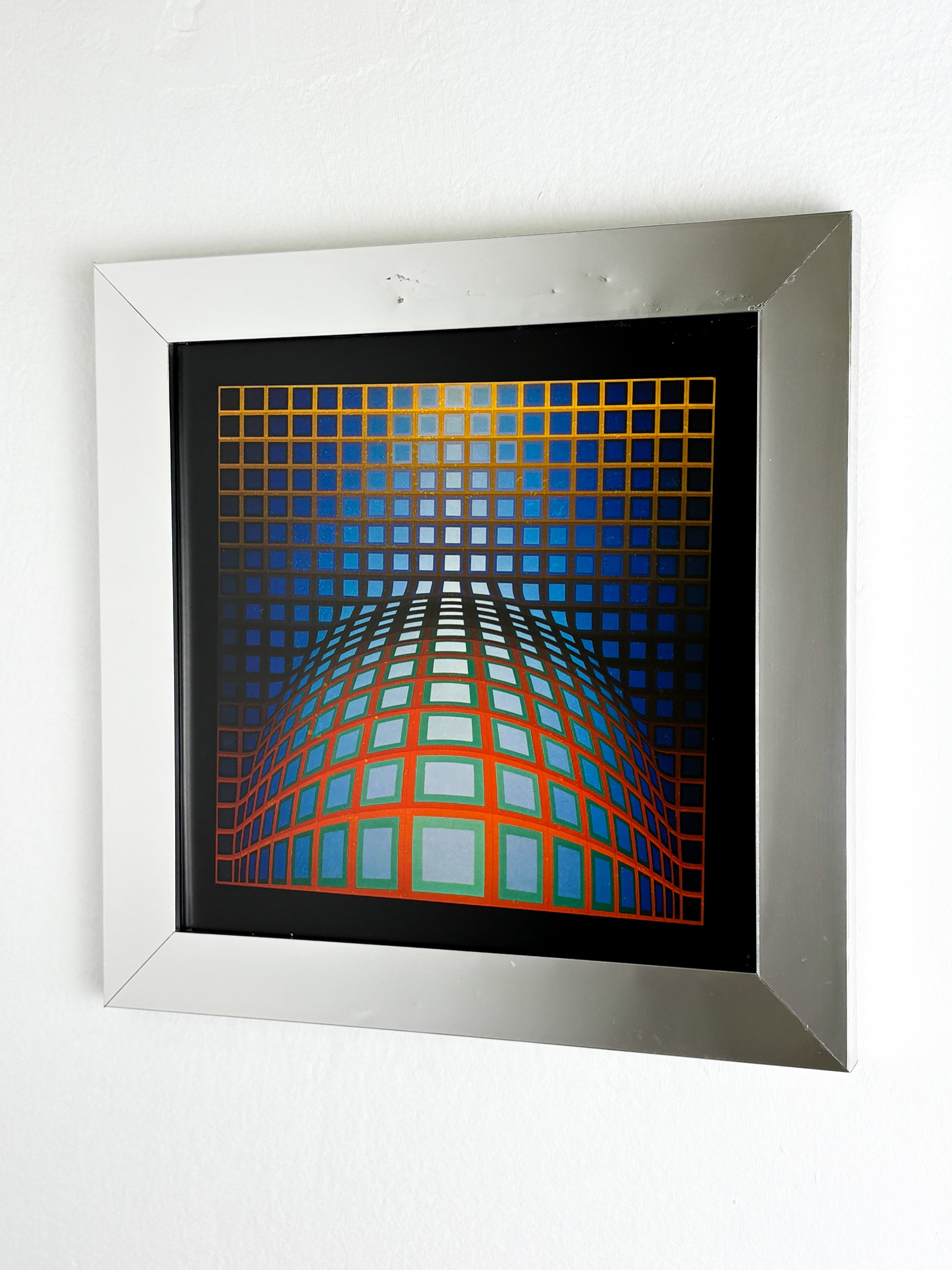 Victor Vasarely, Optical Composition, 1970s, Offset Print, Framed