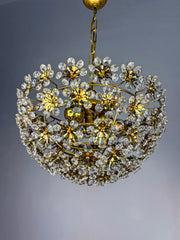Bakalowits & Söhne Floral Crystal Chandelier, Austria, 1970s