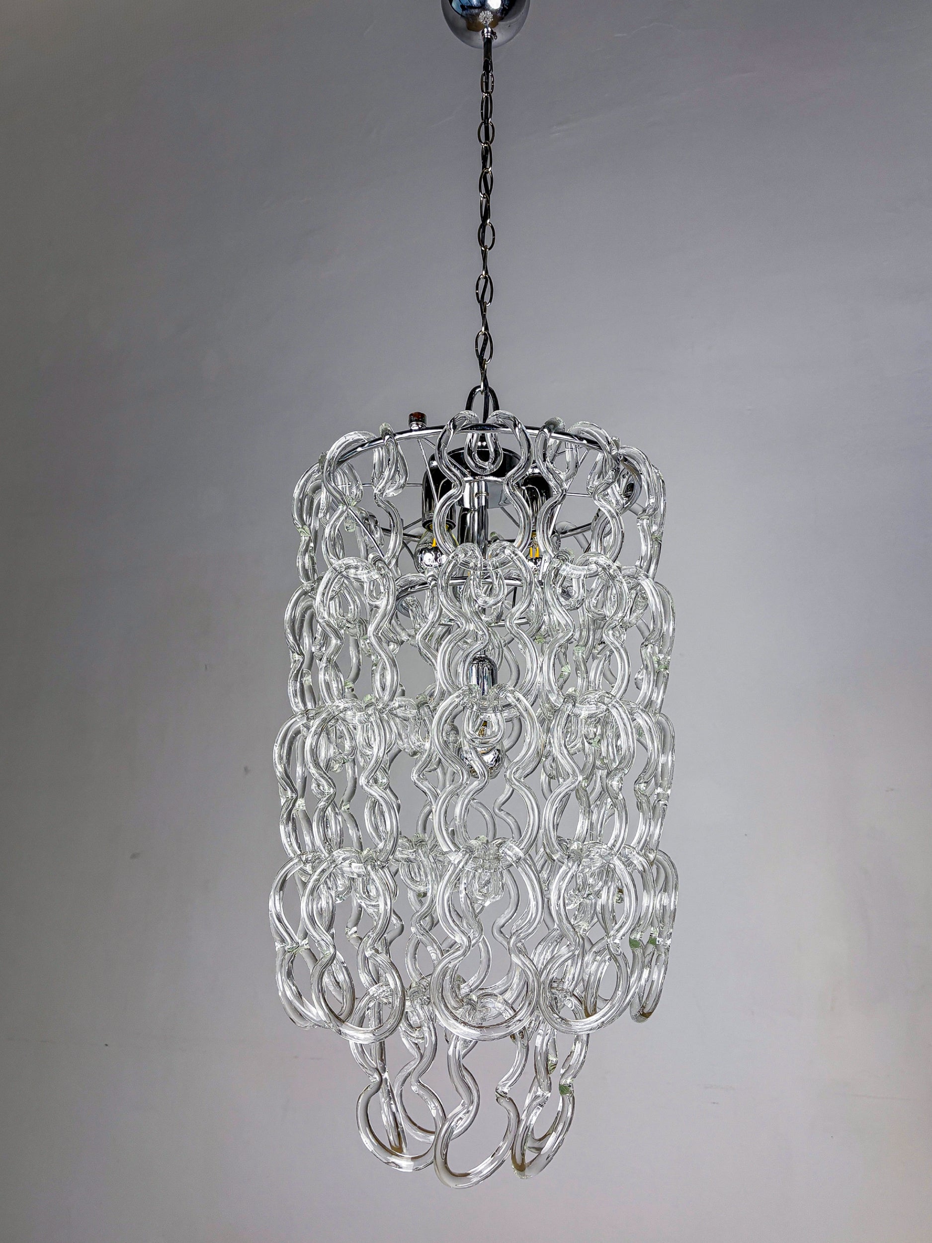 Giogali Chandelier by Angelo Mangiarotti for Vistosi, Murano Glass, Italy 1960s