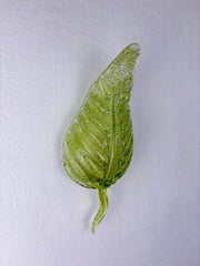 Barovier & Toso Leaf-Shaped Wall Sconce, Green Murano Glass, Italy, 1960's