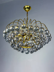 Gaetano Sciolari 4-tiers cascade chandelier for Venini, murano glass drops, italy, 1970's