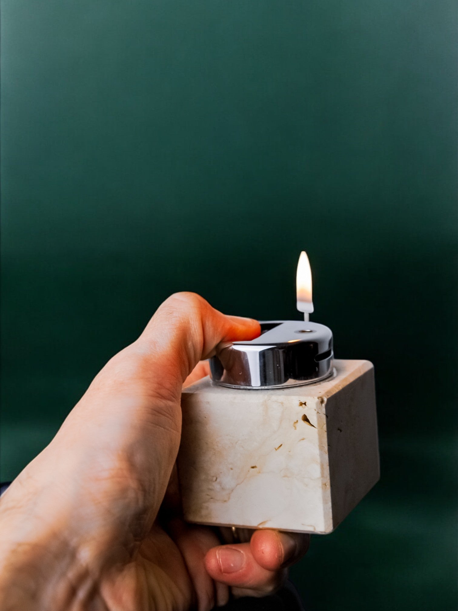 Brutalist lighter by Fratelli Mannelli, travertine, Italy, 1970