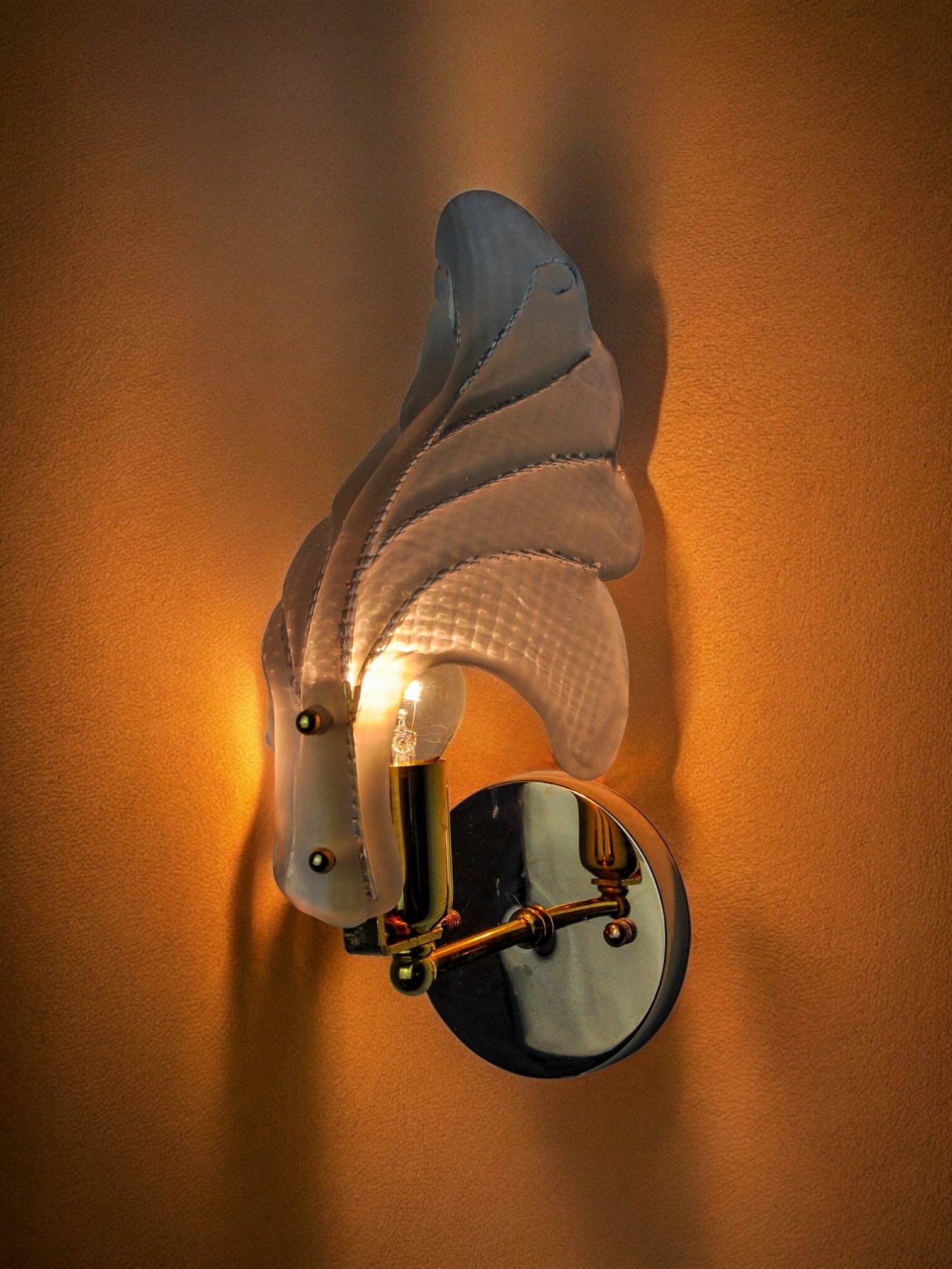 Leaf" wall lamp by Carl Fagerlund, Murano glass, Germany, 1970