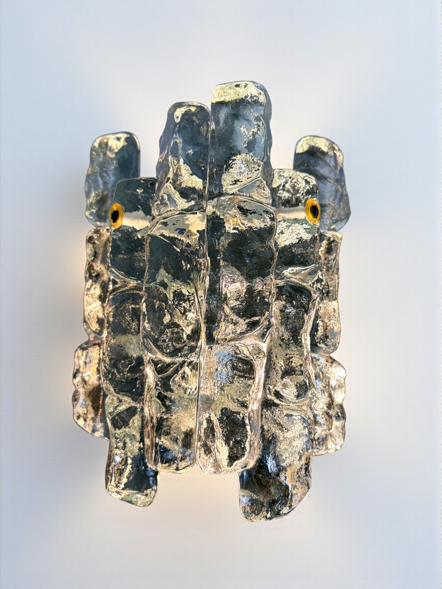 J.T. Kalmar 'Ice Cube' Wall Light, Frosted Glass, Austria 1970s