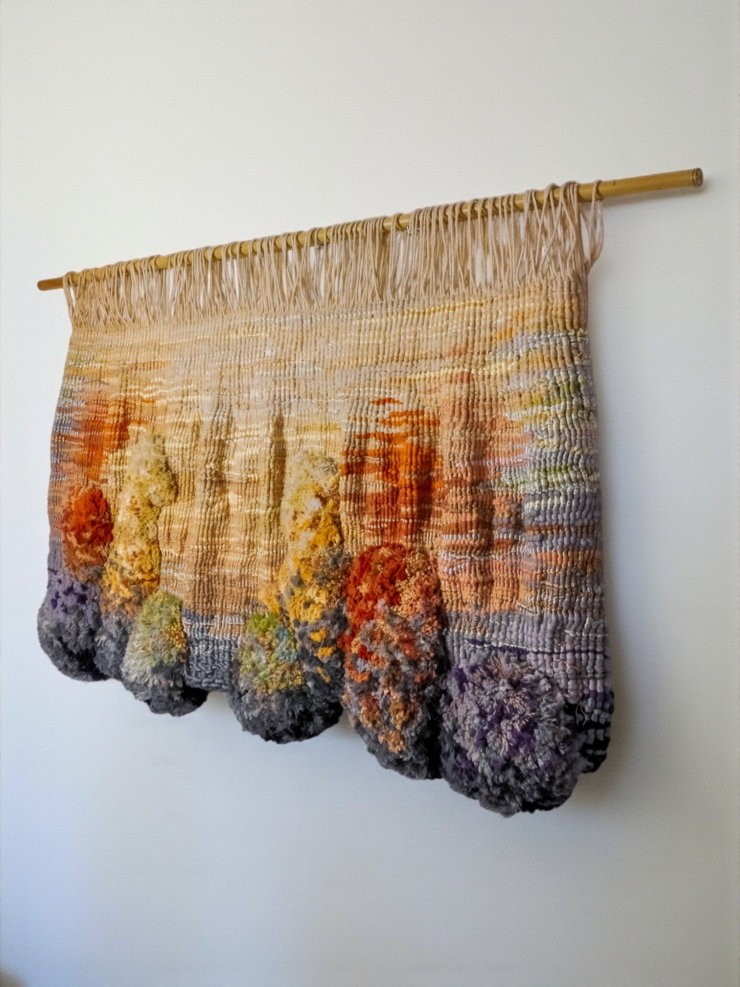 Maria Asuncion Raventos macrame tapestry, Spain, Circa 1970s