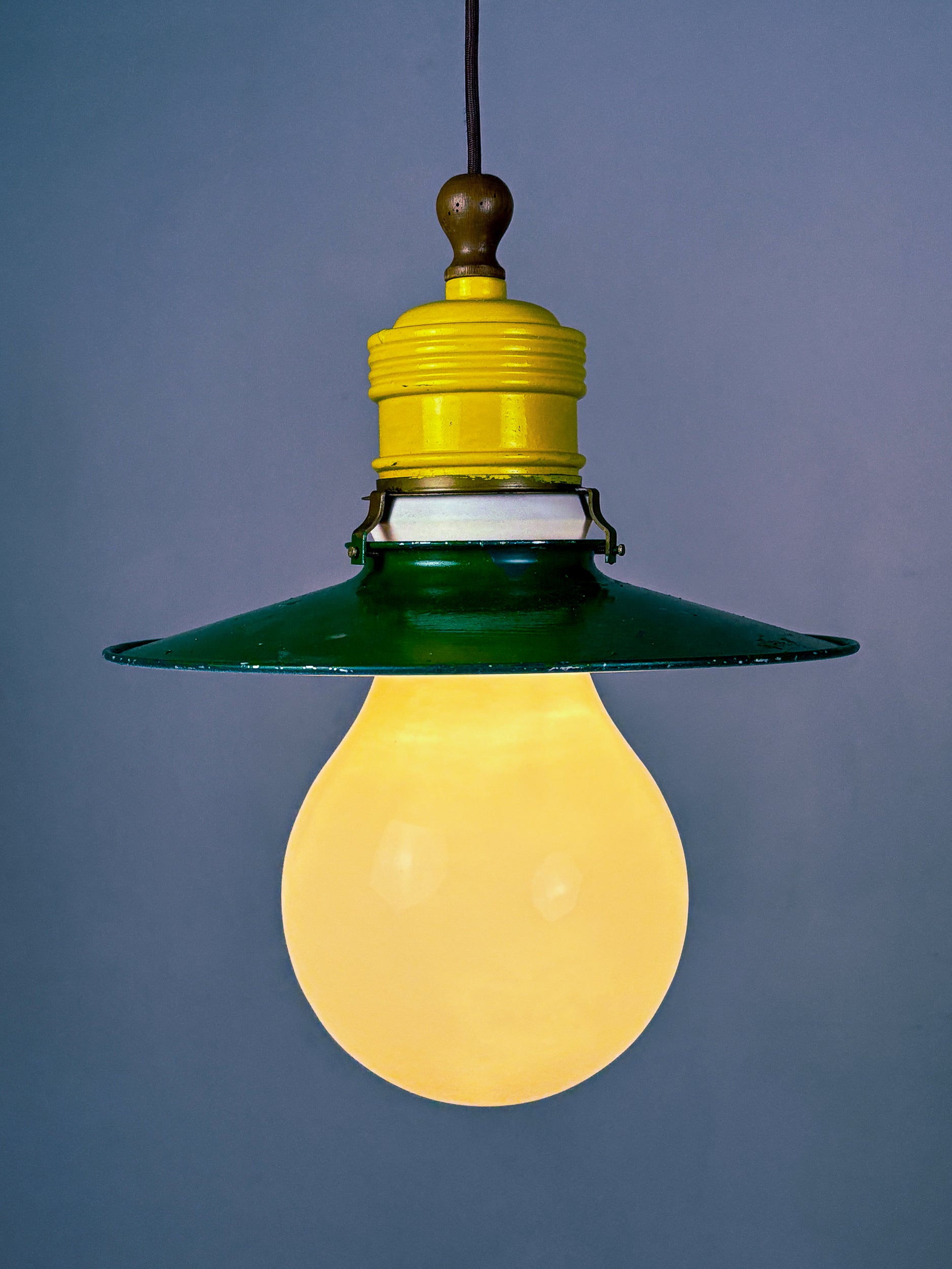 Spanish Metalarte XL "Bulb" Ceiling Pendant, White Opaline Glass, 1970s