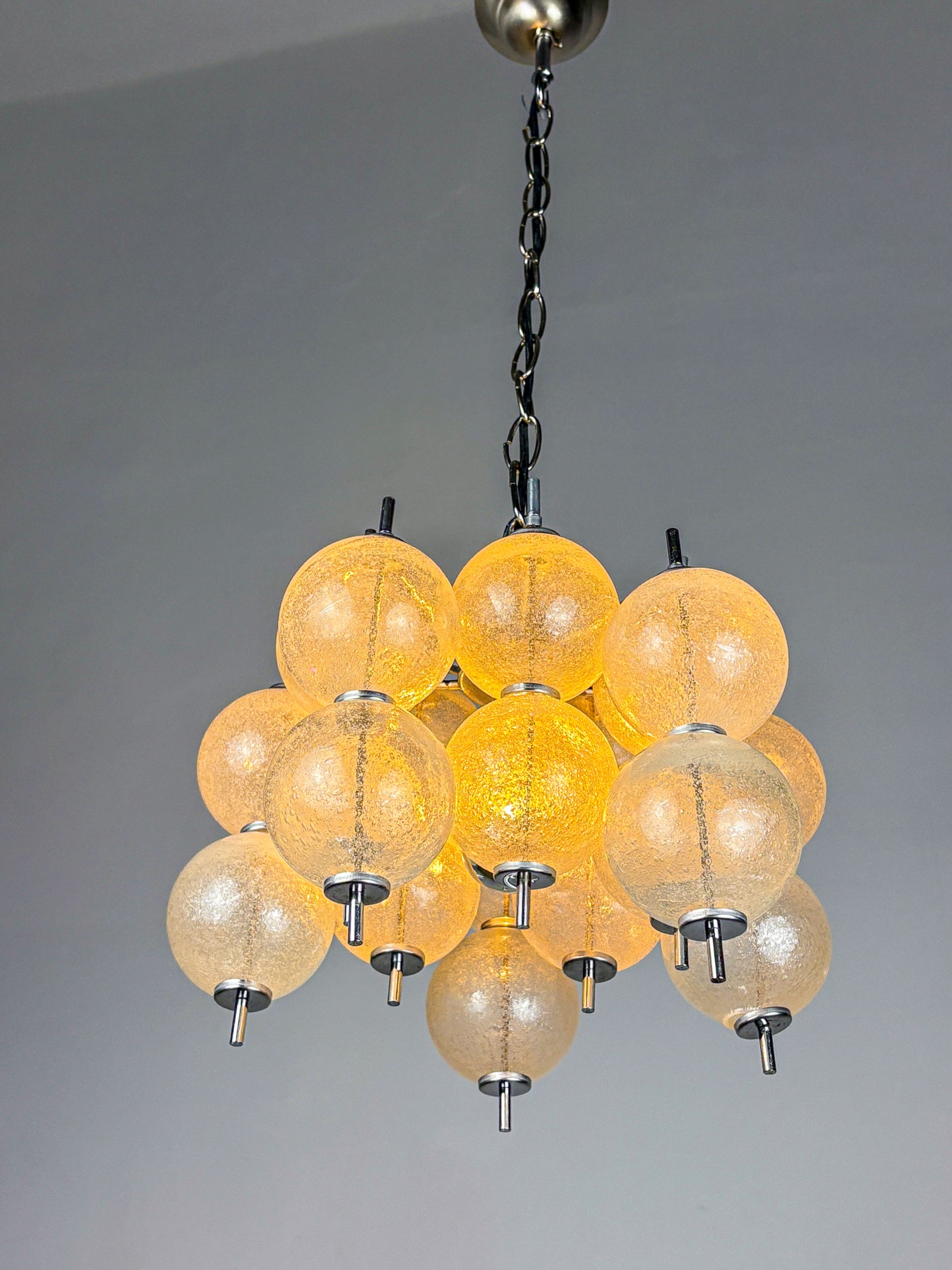 "Sterrenbeeld" Murano bubbled glass Chandelier by Raak, Netherlands, 1960's